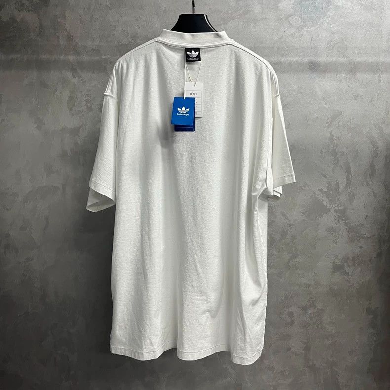 Balenciaga Balenciaga Adidas White Embroidery Logo T-Shirt-yf Size US M / EU 48-50 / 2 - 5 Thumbnail