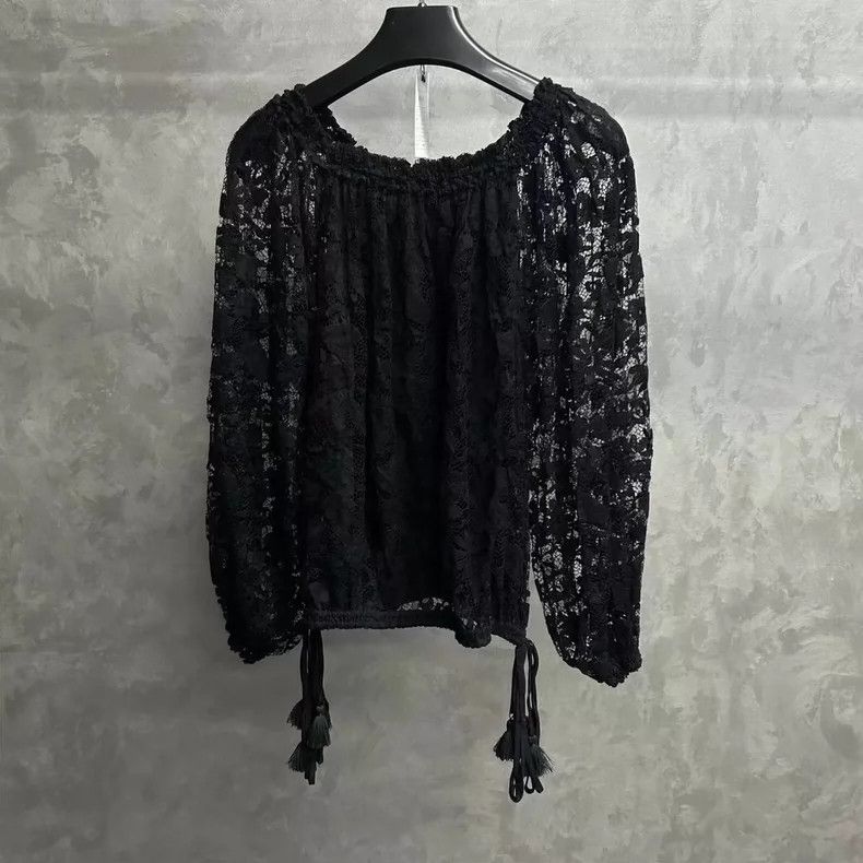 Chloe Black Lace Long Sleeve Top by Chloe-yf Size US S / EU 44-46 / 1 - 2 Thumbnail