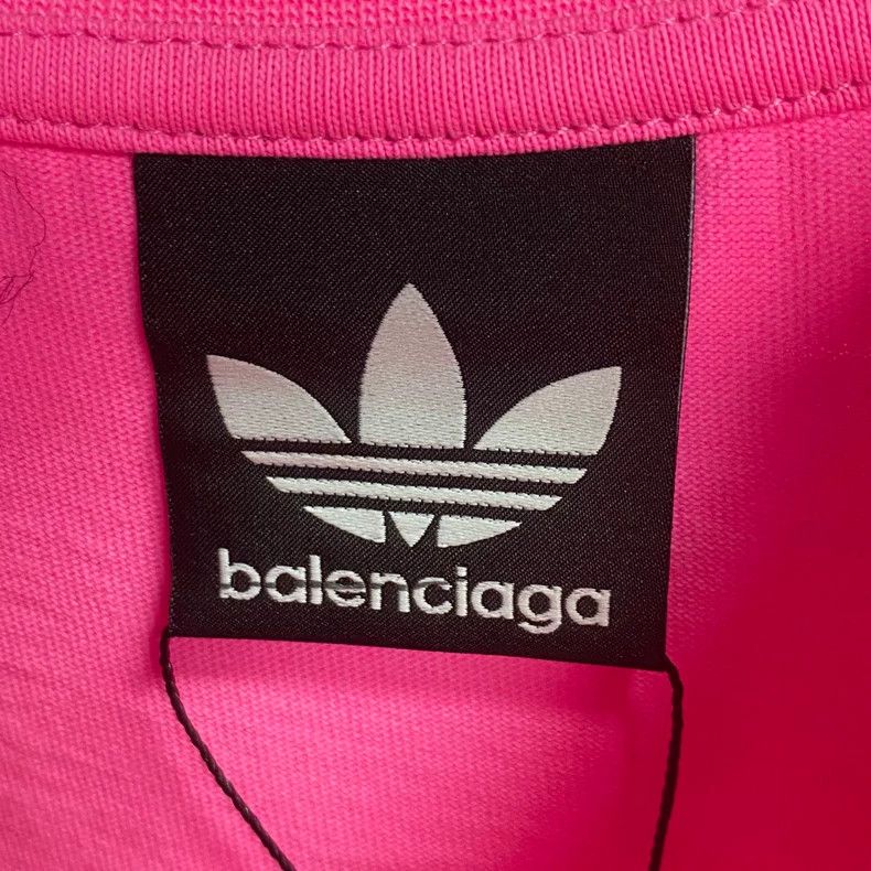 Balenciaga Balenciaga Adidas Pink Embroidered Logo Short Sleeve-yf Size US M / EU 48-50 / 2 - 5 Thumbnail