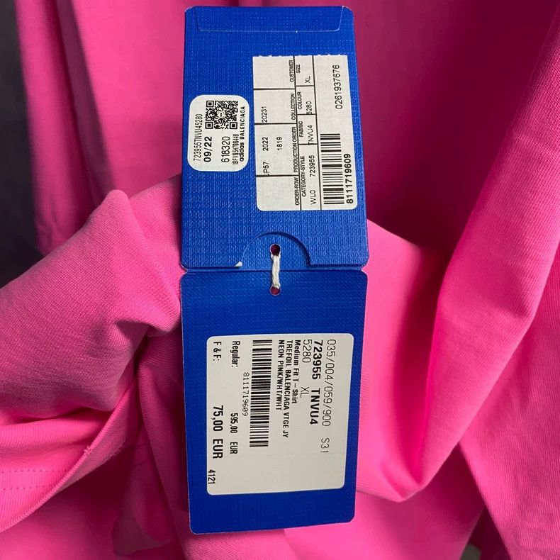 Balenciaga Balenciaga Adidas Pink Embroidered Logo Short Sleeve-yf Size US M / EU 48-50 / 2 - 8 Thumbnail