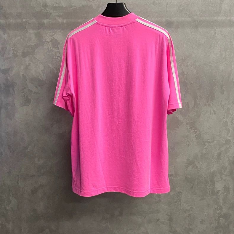 Balenciaga Balenciaga Adidas Pink Embroidered Logo Short Sleeve-yf Size US M / EU 48-50 / 2 - 2 Thumbnail