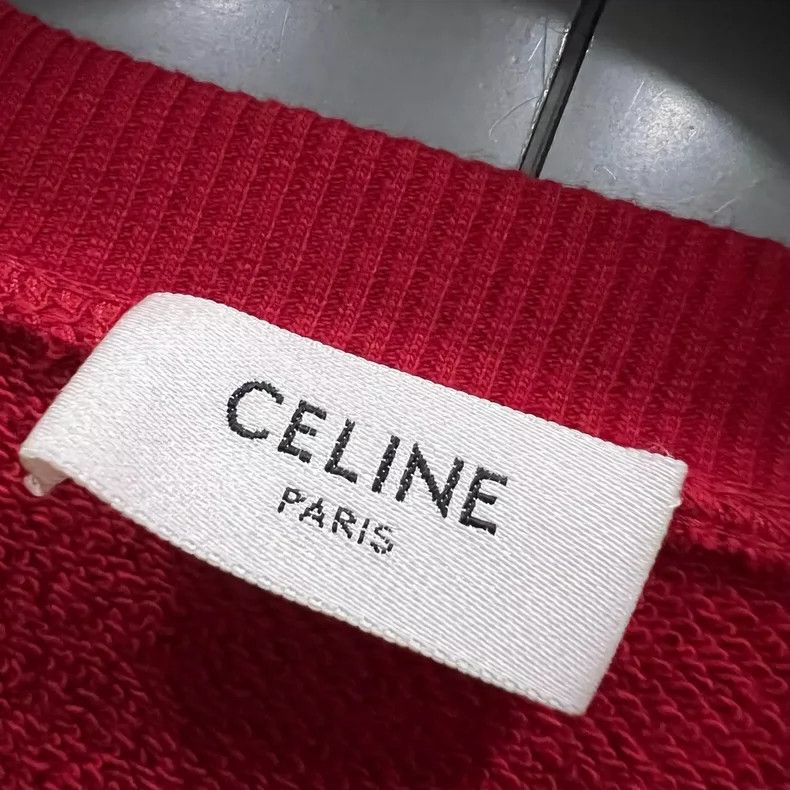 Celine Celine Red Sweatshirt with Gold Embroidery-yf Size US S / EU 44-46 / 1 - 4 Thumbnail
