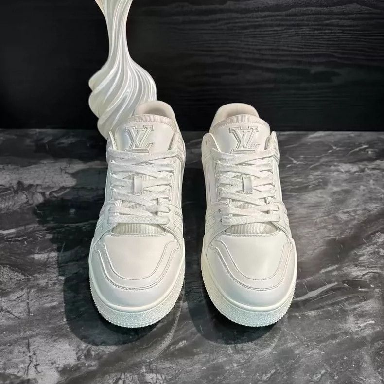 Louis Vuitton White Trainer Sneakers with Clean Design-yf Size US 8.5 / EU 41-42 - 2 Thumbnail