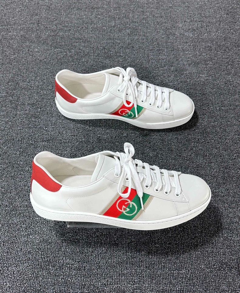 Gucci Gucci White Sneakers with Red Green Stripes-yf Size US 9 / EU 42 - 3 Thumbnail