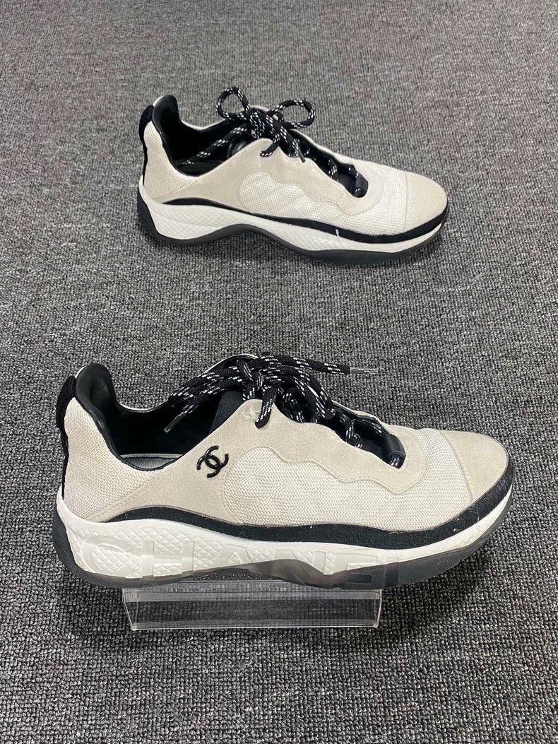 Chanel Chanel Logo Athletic Sneakers in Beige-yf Size US 10 / EU 43 - 3 Thumbnail