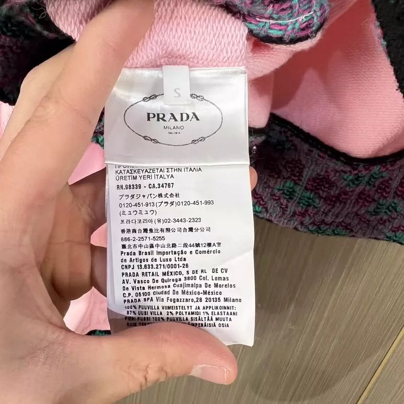 Prada Prada Pink Hoodie with Knit Detail-yf Size US S / EU 44-46 / 1 - 7 Thumbnail