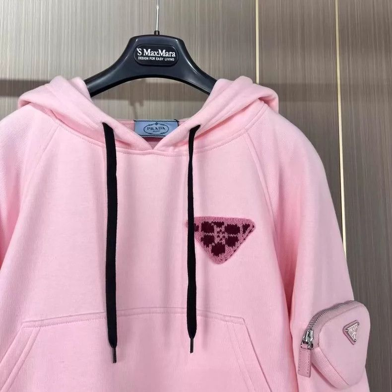 Prada Prada Pink Hoodie with Knit Detail-yf Size US S / EU 44-46 / 1 - 3 Thumbnail