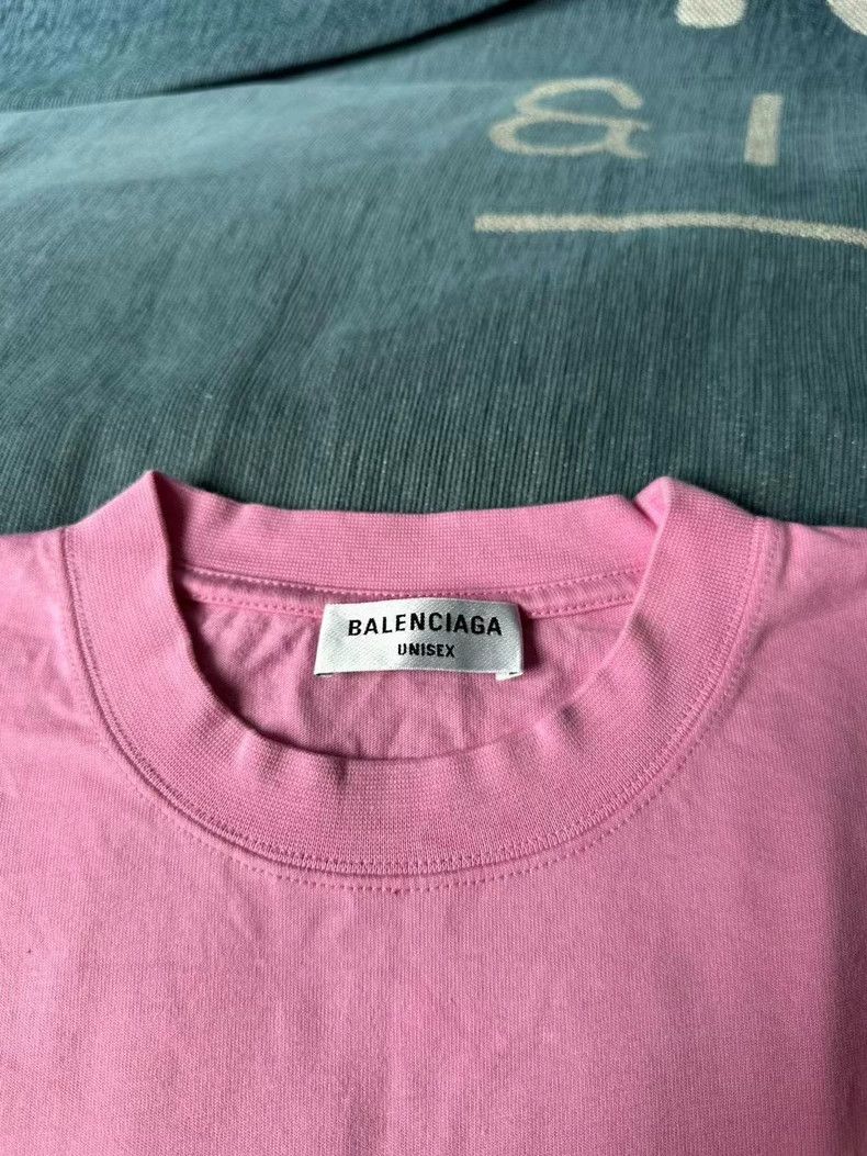 Balenciaga Balenciaga Pink Rhinestone Short Sleeve T-Shirt-yf Size US XS / EU 42 / 0 - 3 Thumbnail