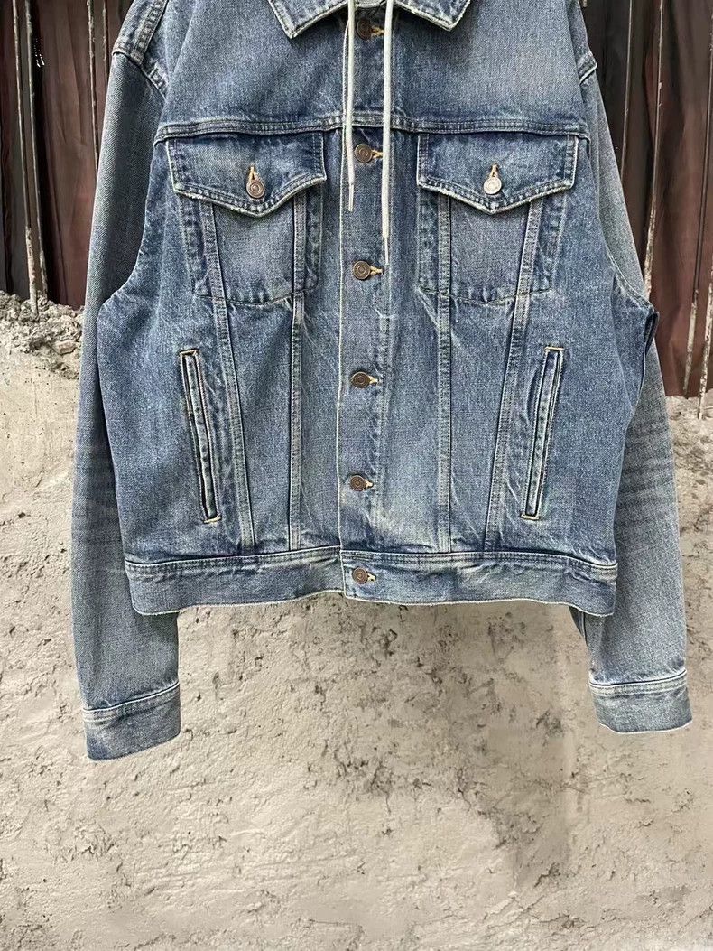 Celine Celine Denim Hoodie Jacket with Logo-yf Size US L / EU 52-54 / 3 - 4 Thumbnail