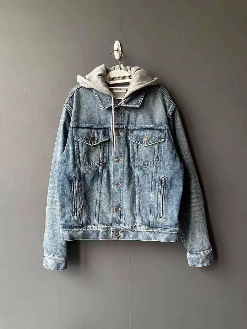 Celine Celine Logo Denim Jacket with Hood-yf Size US XS / EU 42 / 0 - 2 Thumbnail