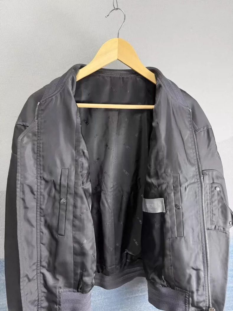 Dior Dior Black Gray Floral Embroidered Bomber Jacket-yf Size US XXL / EU 58 / 5 - 4 Thumbnail