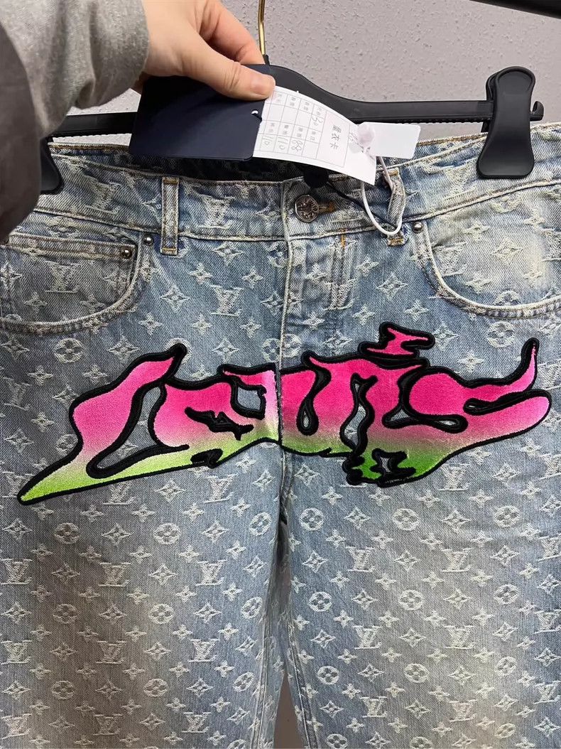 Louis Vuitton Louis Vuitton Flame Logo Denim Pants Size 30-yf Size US 30 / EU 46 - 3 Thumbnail