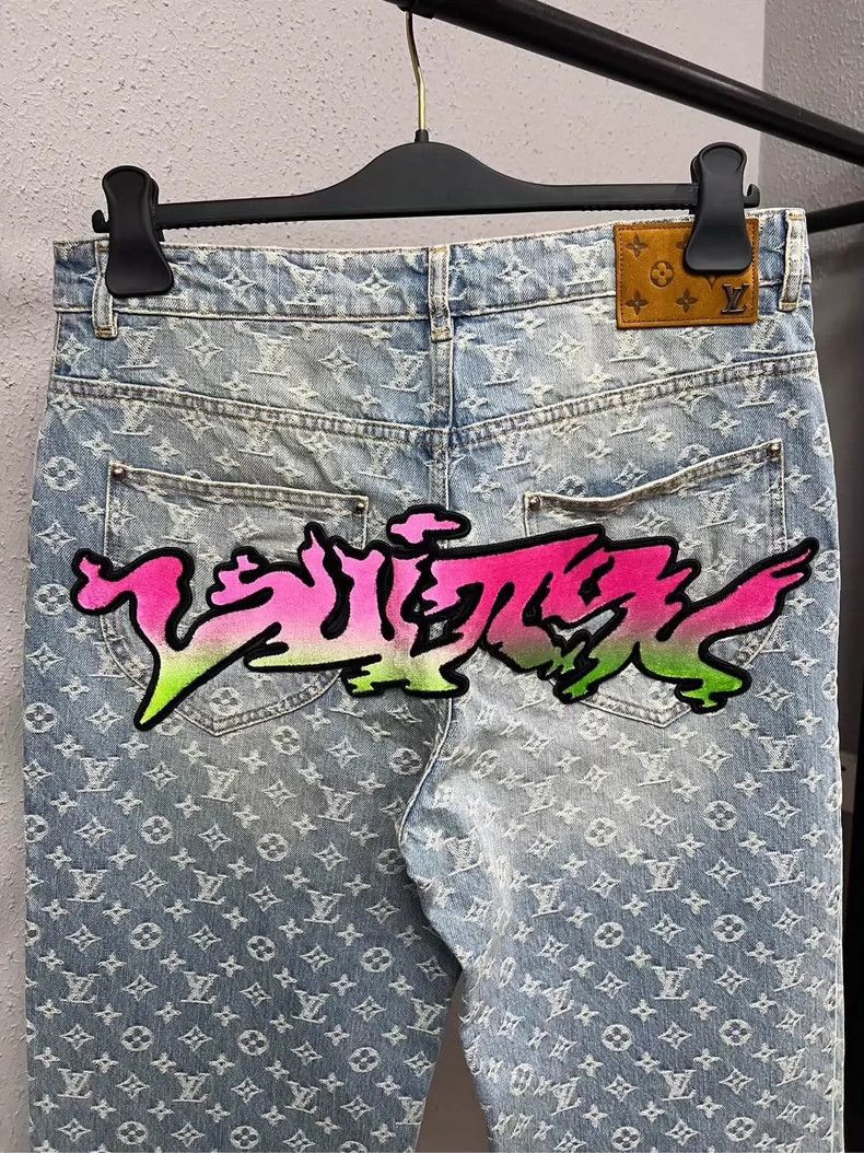 Louis Vuitton Louis Vuitton Flame Logo Denim Pants Size 30-yf Size US 30 / EU 46 - 4 Thumbnail
