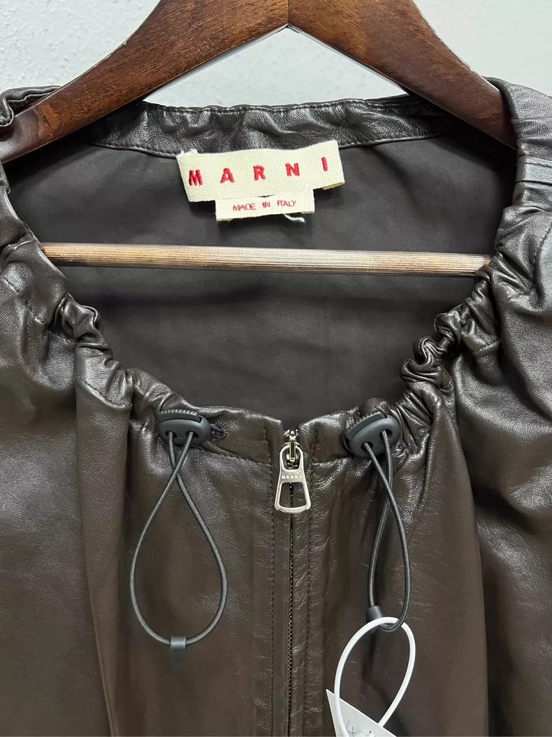 Marni Marni Leather Wrinkled Jacket Size 36-yf Size US S / EU 44-46 / 1 - 3 Thumbnail