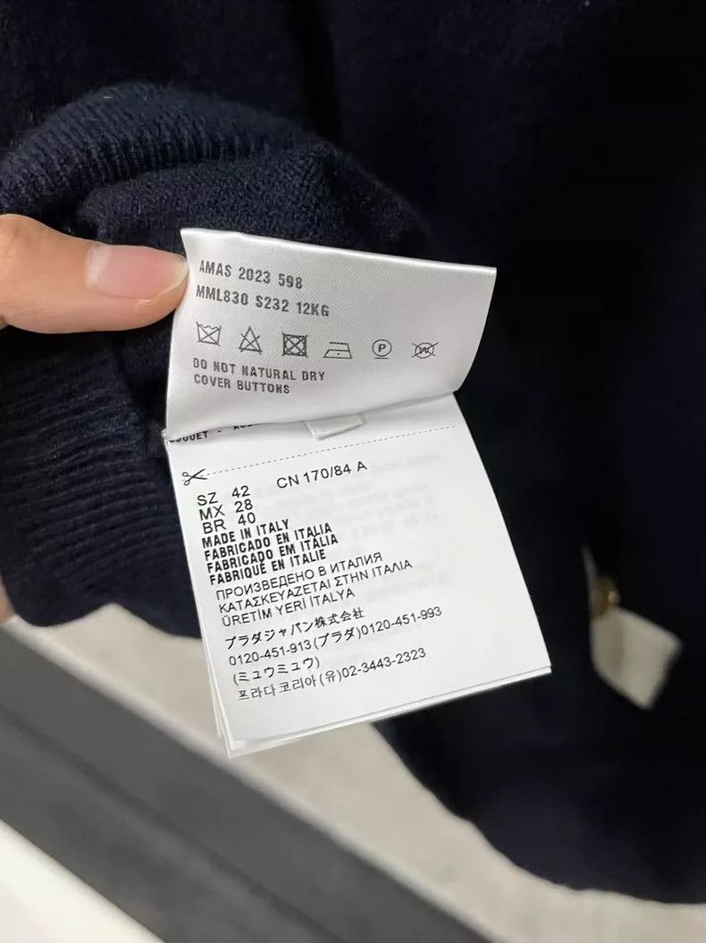 Miu Miu Miu Miu Short Sleeve Sweater in Dark Blue-yf Size US M / EU 48-50 / 2 - 7 Thumbnail