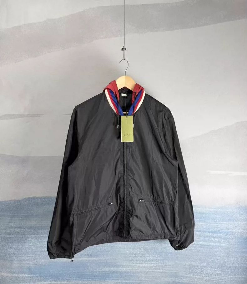 Gucci Gucci Black Hooded Windbreaker Jacket-yf Size US L / EU 52-54 / 3 - 2 Thumbnail