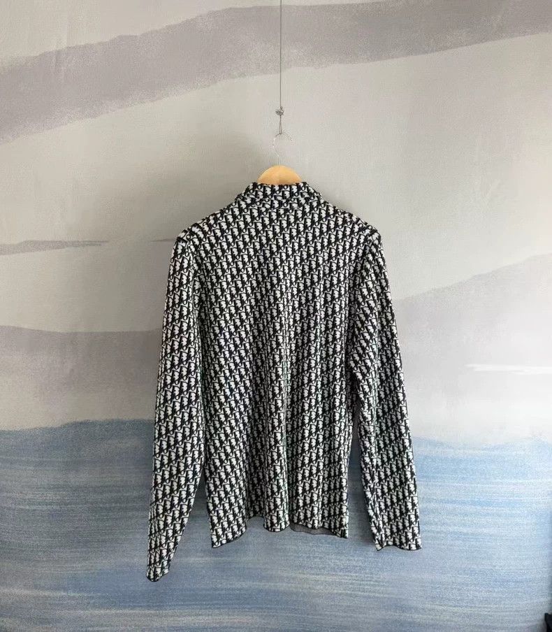 Dior Dior Oblique Navy Blue Printed Cotton Shirt-yf Size US L / EU 52-54 / 3 - 3 Thumbnail