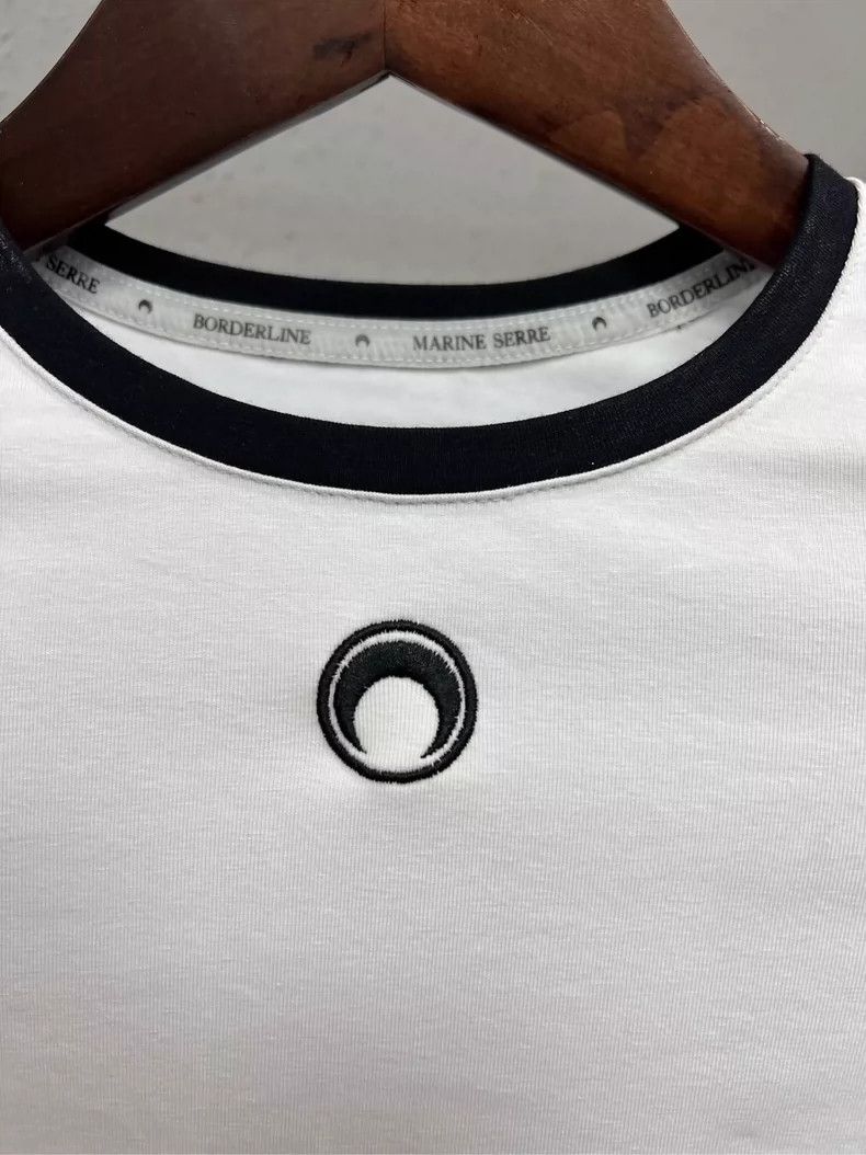 Marine Serre Marine Serre White Moon Logo Short Sleeve Top-yf Size US M / EU 48-50 / 2 - 3 Thumbnail