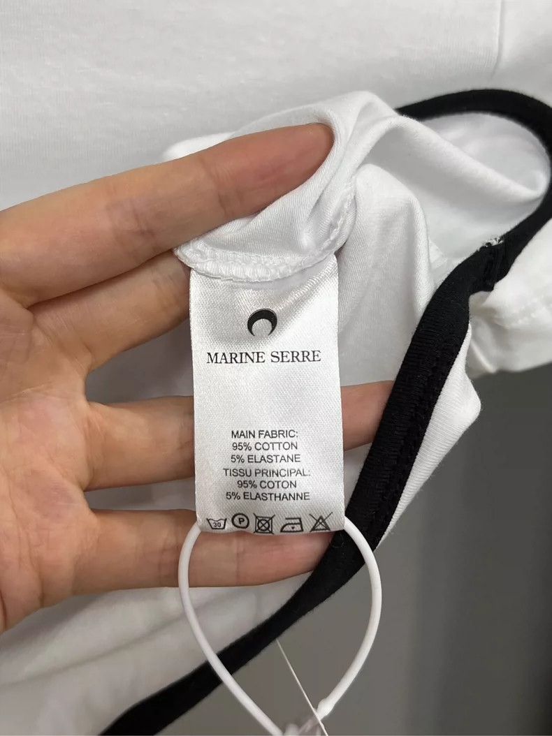 Marine Serre Marine Serre White Moon Logo Short Sleeve Top-yf Size US M / EU 48-50 / 2 - 4 Thumbnail