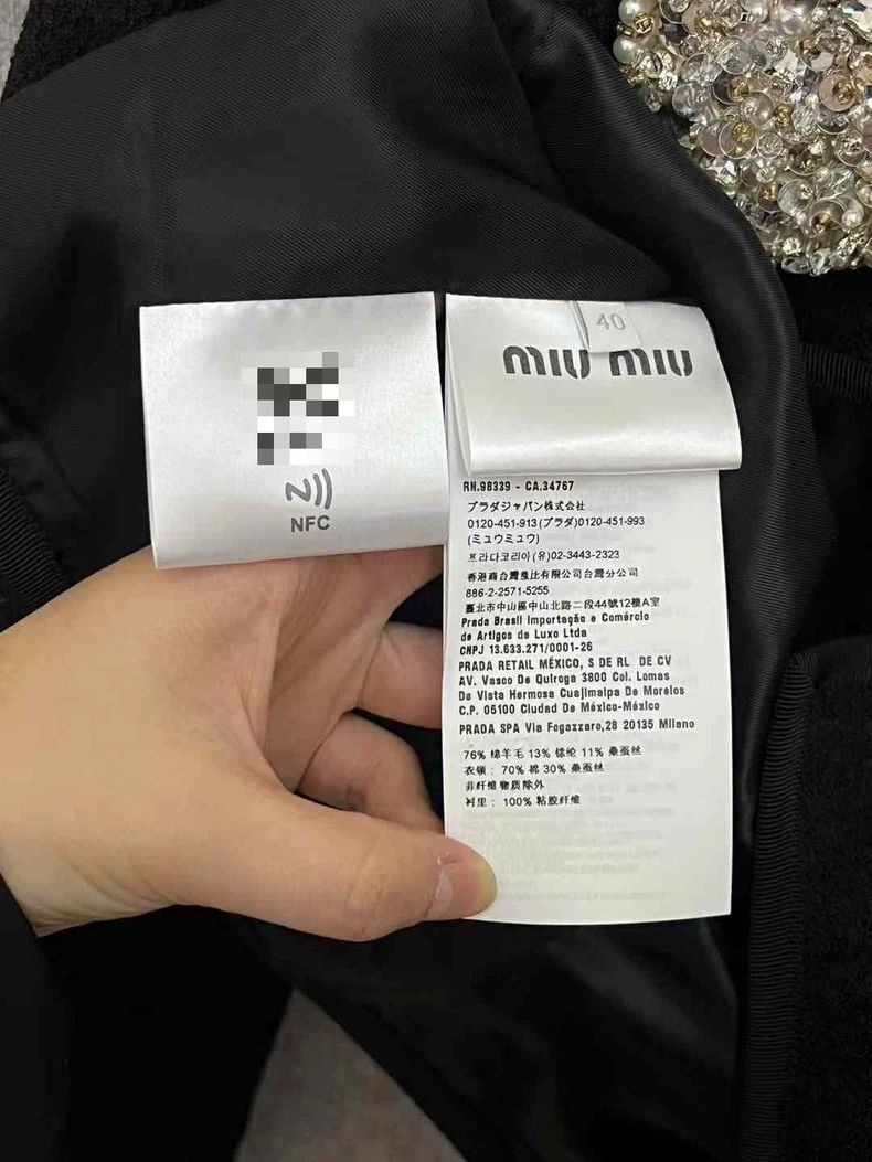 Miu Miu Miu Miu Black Wool Jacket with Glitter Collar-yf Size US M / EU 48-50 / 2 - 4 Thumbnail