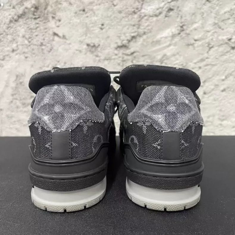 Louis Vuitton Louis Vuitton LV Trainer Black Denim Sneakers-yf Size US 5.5 / EU 38 - 3 Thumbnail
