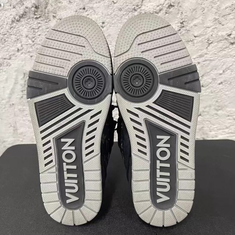 Louis Vuitton Louis Vuitton LV Trainer Black Denim Sneakers-yf Size US 5.5 / EU 38 - 7 Thumbnail