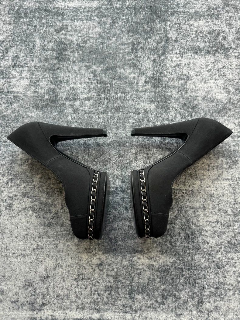 Chanel Chanel Black High Heels with Chain Detail-yf Size US 6.5 / EU 39-40 - 5 Thumbnail