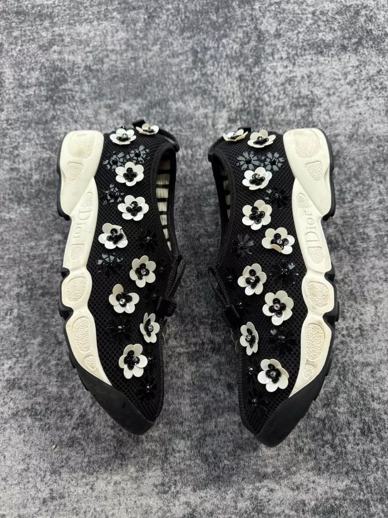 Dior Dior Black Garden Flower Shoes Size 35-yf Size US 5 / EU 37 - 2 Thumbnail