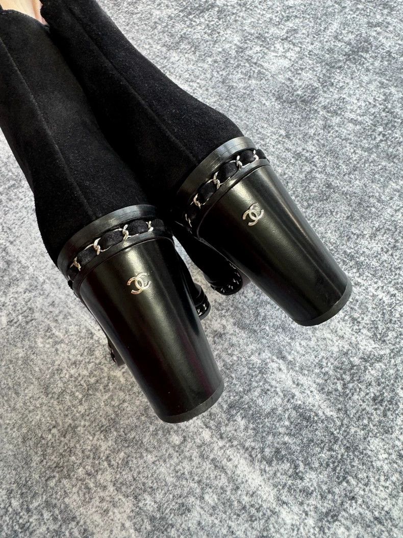 Chanel Chanel Suede High Heeled Boots-yf Size US 5.5 / EU 38 - 5 Thumbnail