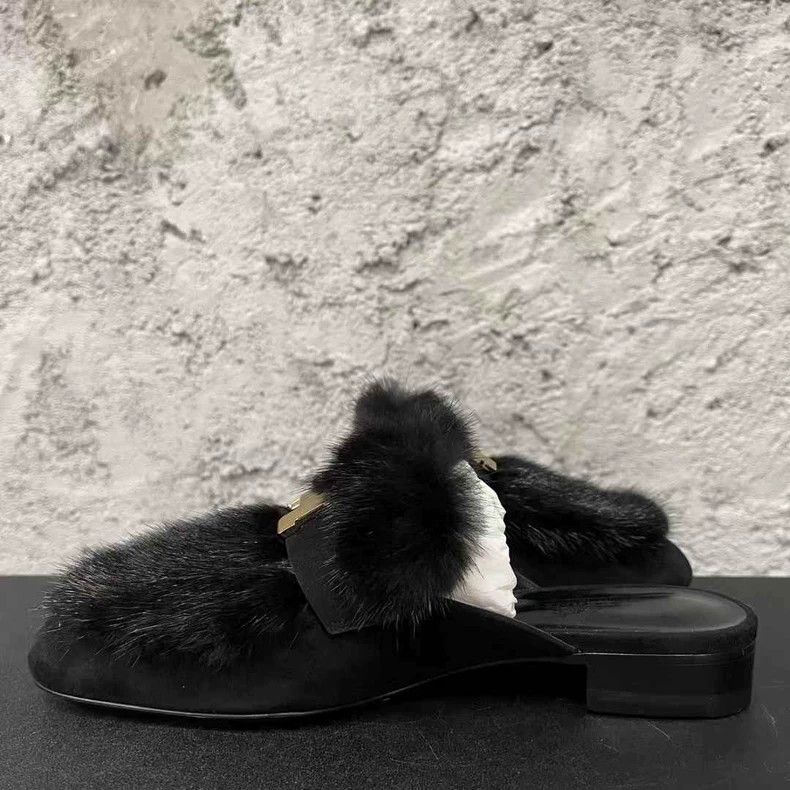 Hermes Hermès Black Mink Fur Mule Slippers-yf Size US 6.5 / EU 39-40 - 6 Thumbnail