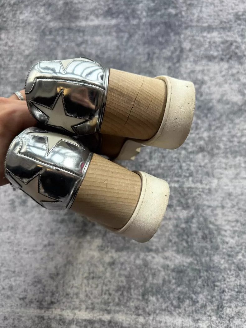 Celine Stella McCartney Silver Star Wedge Sneakers-yf Size US 5 / EU 37 - 5 Thumbnail