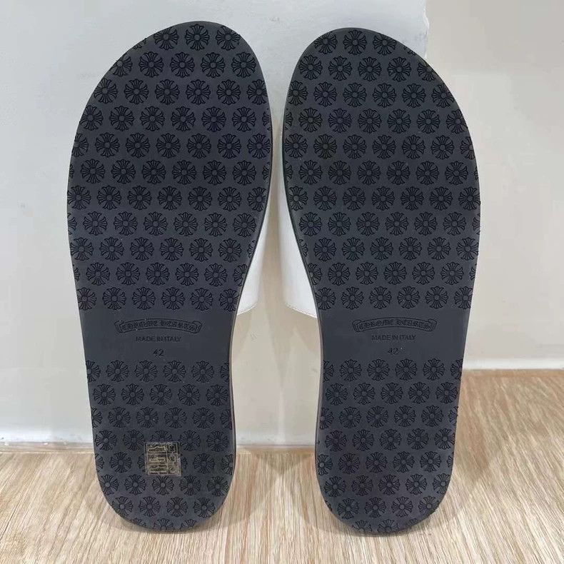Chrome Hearts Chrome Hearts White Leather Slide Sandals-yf Size US 9 / EU 42 - 7 Thumbnail