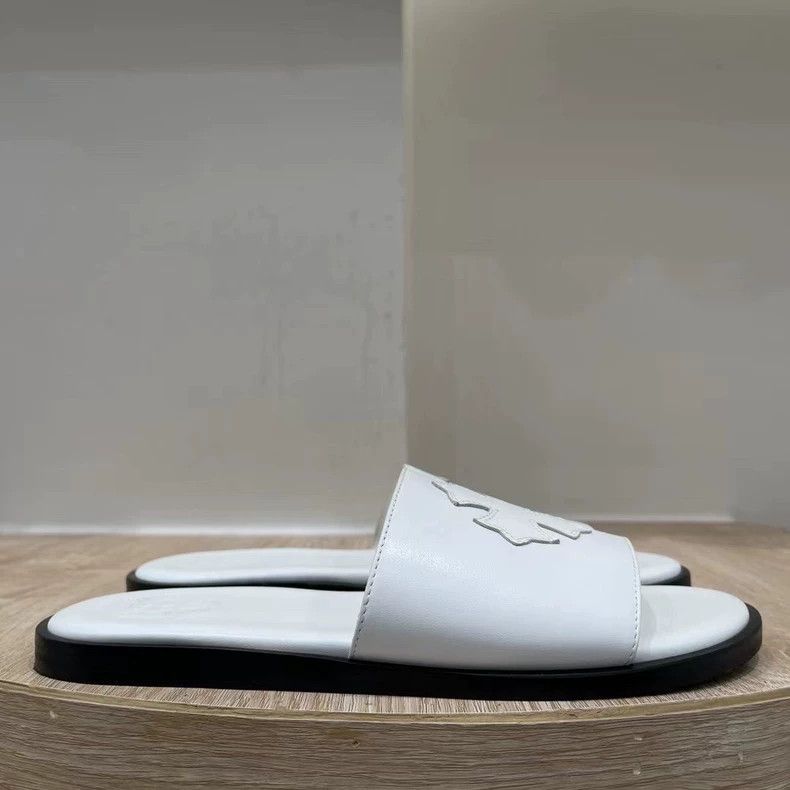 Chrome Hearts Chrome Hearts White Leather Slide Sandals-yf Size US 9 / EU 42 - 2 Thumbnail