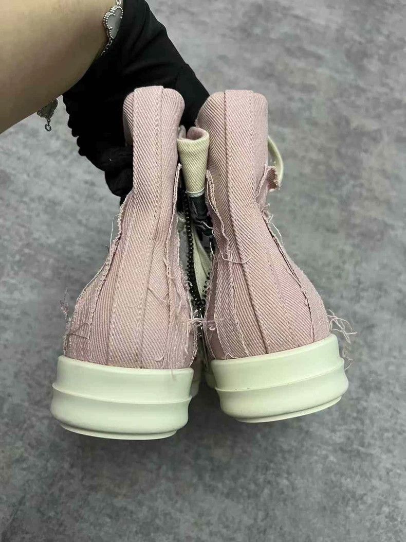 Rick Owens Rick Owens Pink High-Top Canvas Sneakers-yf Size US 6.5 / EU 39-40 - 6 Thumbnail