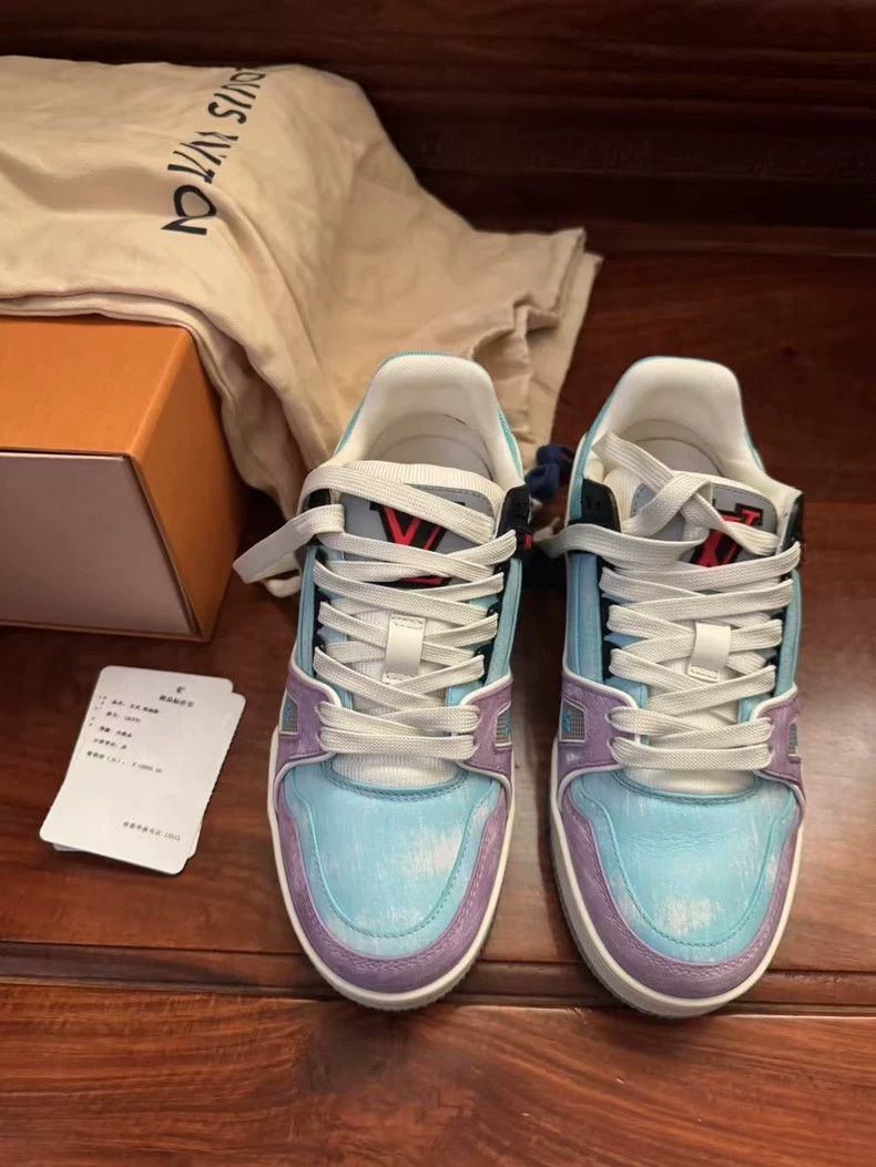 Louis Vuitton Louis Vuitton Blue Purple Trainer Sneakers-yf Size US 5.5 / EU 38 - 2 Thumbnail