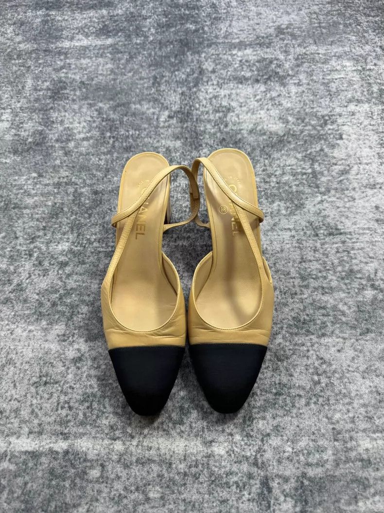 Chanel Chanel Beige and Black High Heels-yf Size US 8.5 / EU 41-42 - 2 Thumbnail