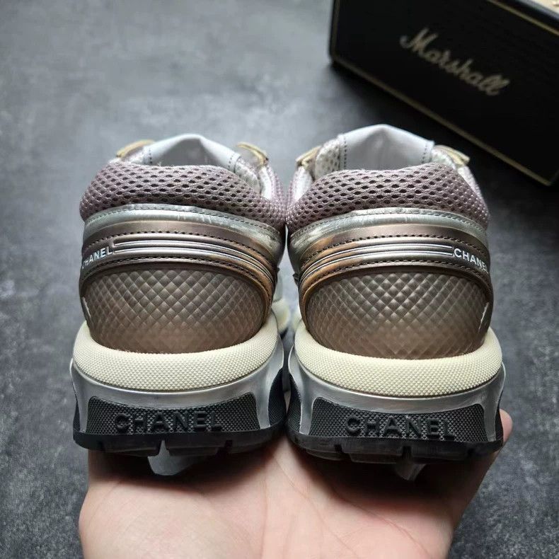 Chanel CHANEL Silver Sport Sneakers Size 36-yf Size US 5.5 / EU 38 - 6 Thumbnail