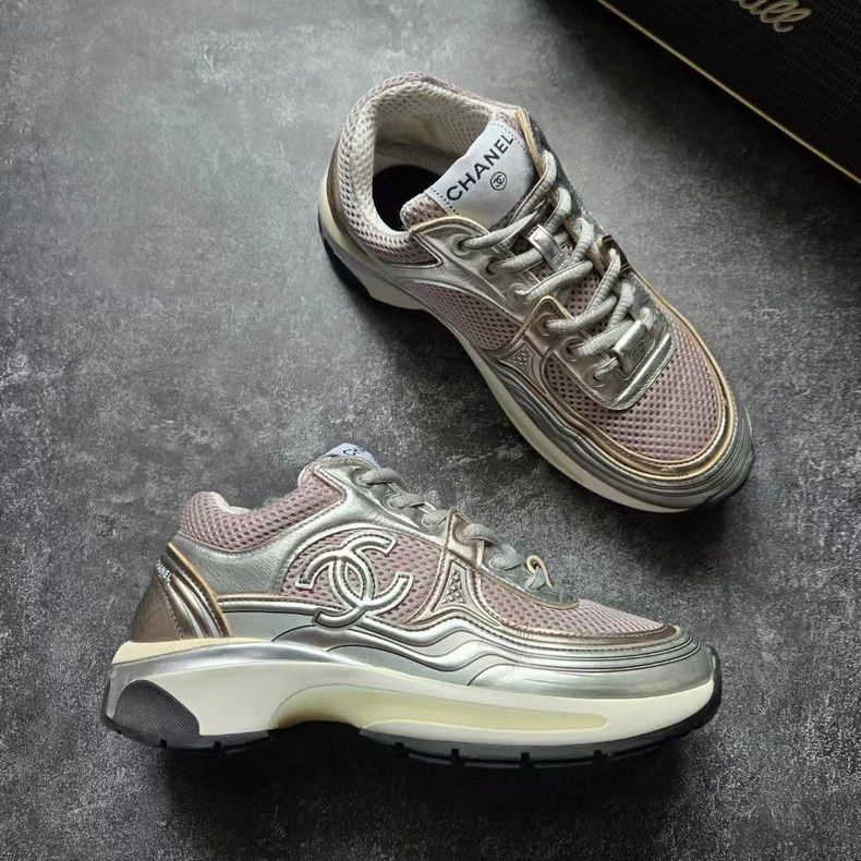 Chanel CHANEL Silver Sport Sneakers Size 36-yf Size US 5.5 / EU 38 - 5 Thumbnail
