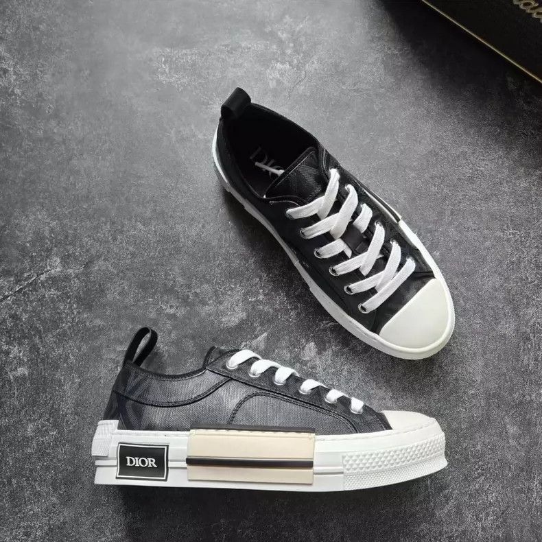 Dior DIOR B23 Black Leather Sneakers New-yf Size US 5.5 / EU 38 - 5 Thumbnail