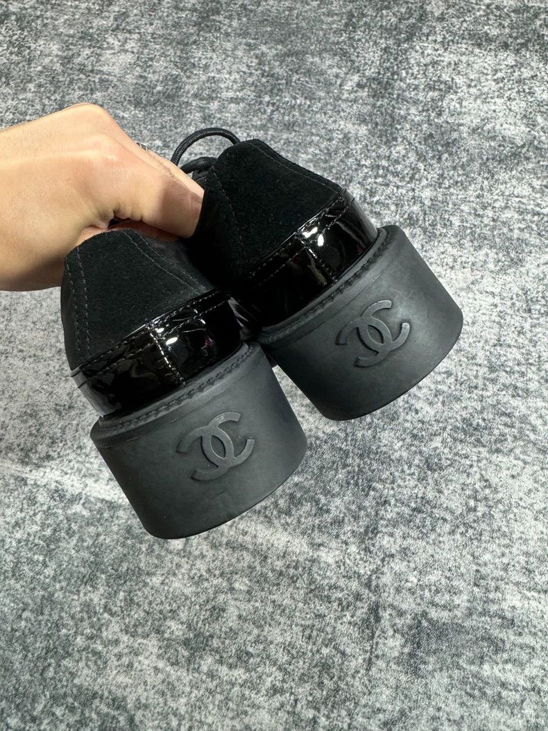 Chanel Chanel Black Leather Platform Loafers-yf Size US 6 / EU 39 - 5 Thumbnail