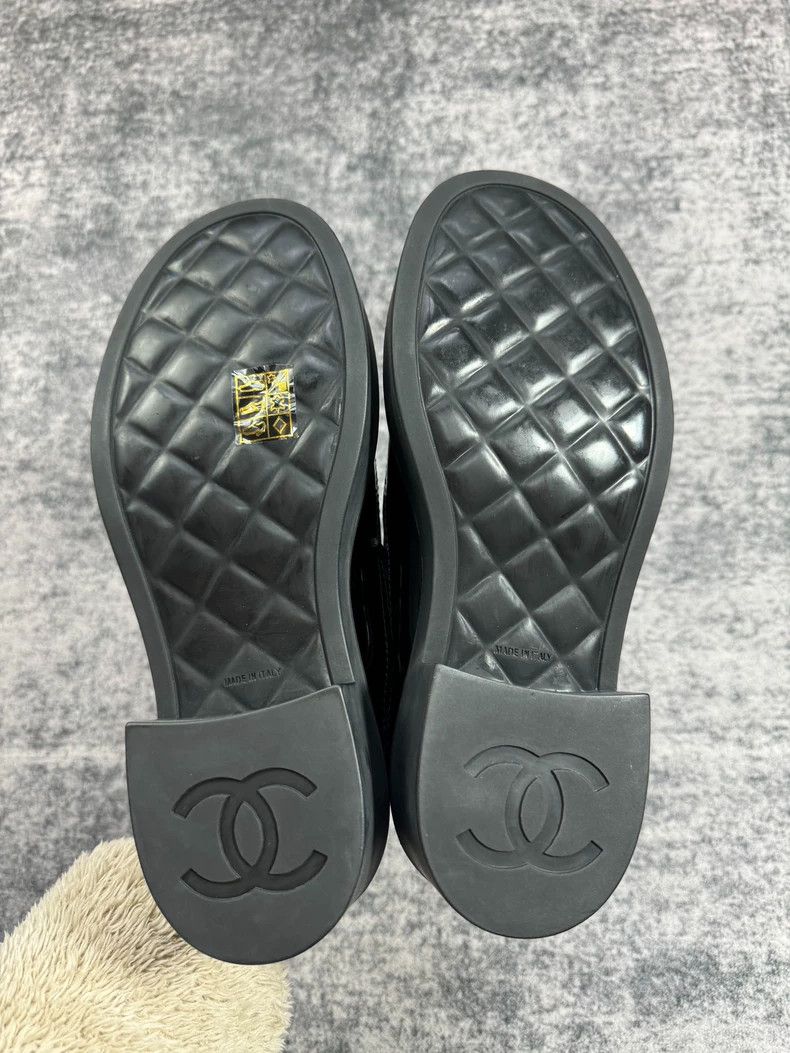 Chanel Chanel Black Leather Platform Loafers-yf Size US 6 / EU 39 - 6 Thumbnail
