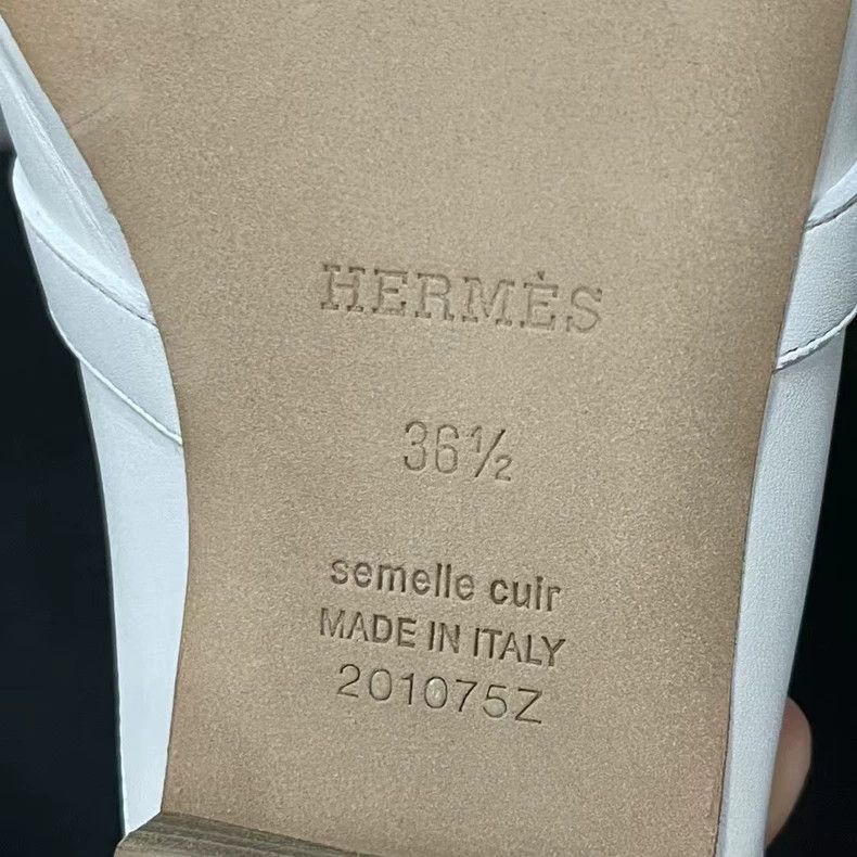 Hermes Hermes Kelly White Half Slippers-yf Size US 6.5 / EU 39-40 - 8 Thumbnail