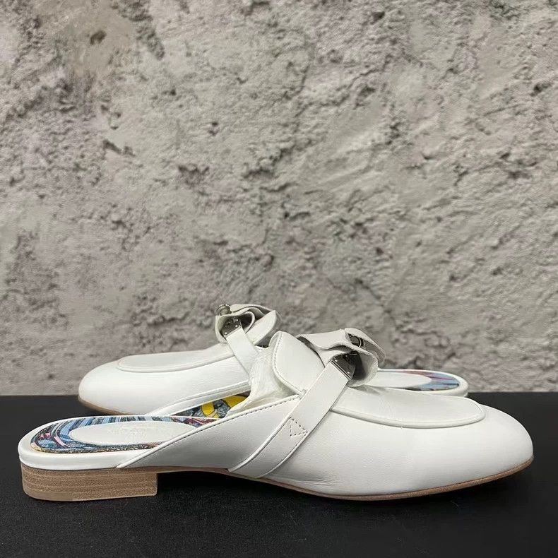 Hermes Hermes Kelly White Half Slippers-yf Size US 6.5 / EU 39-40 - 4 Thumbnail