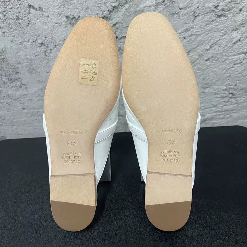 Hermes Hermes Kelly White Half Slippers-yf Size US 6.5 / EU 39-40 - 7 Thumbnail
