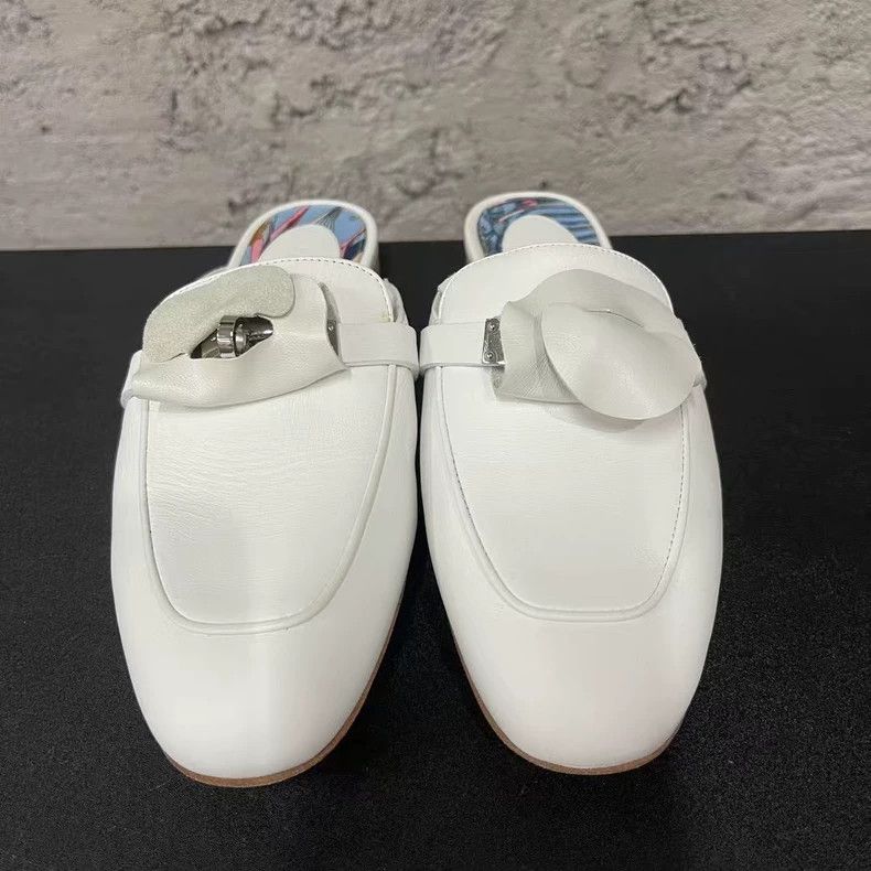Hermes Hermes Kelly White Half Slippers-yf Size US 6.5 / EU 39-40 - 5 Thumbnail