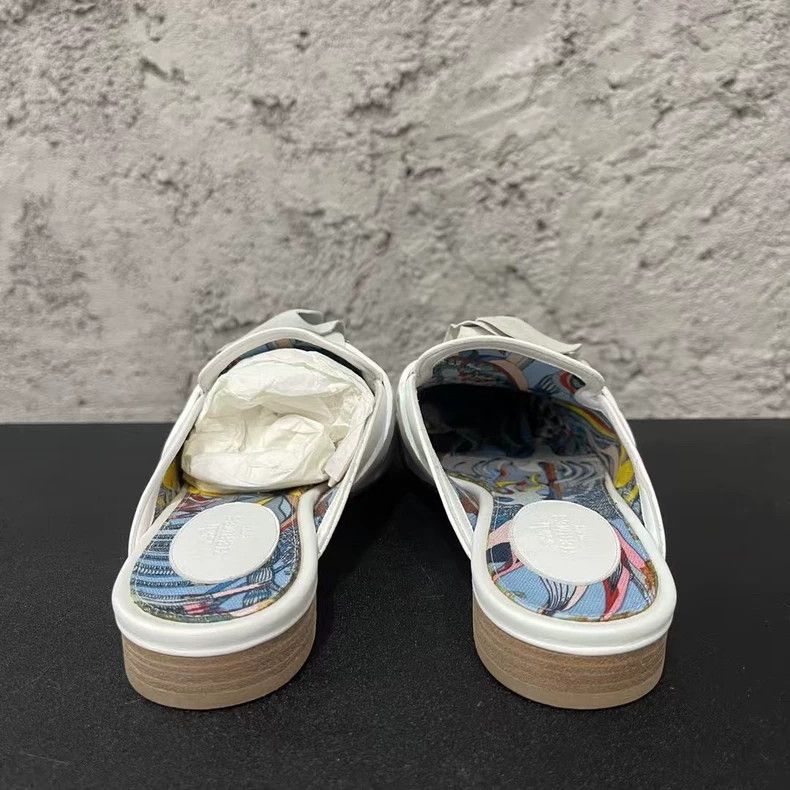 Hermes Hermes Kelly White Half Slippers-yf Size US 6.5 / EU 39-40 - 3 Thumbnail