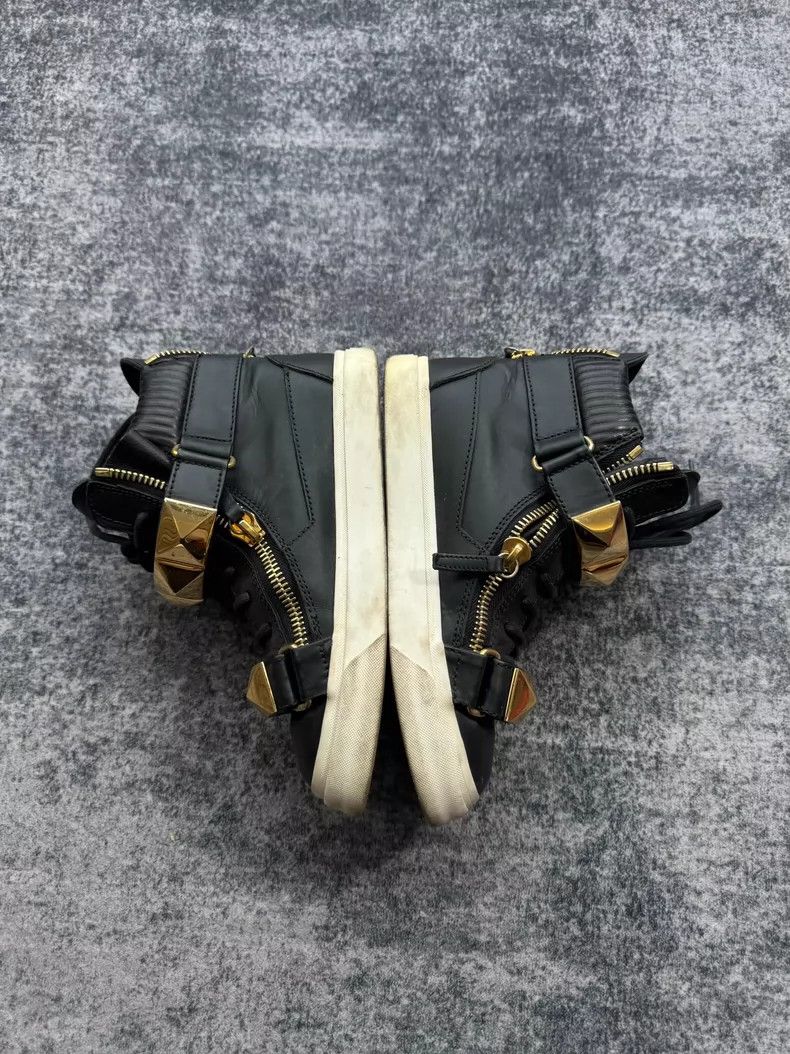 Giuseppe Zanotti Giuseppe Zanotti Black and Gold High-Top Sneakers-yf Size US 5.5 / EU 38 - 4 Thumbnail