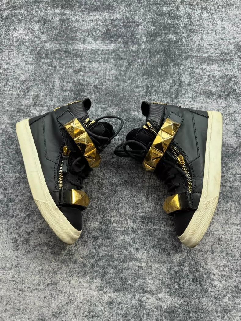 Giuseppe Zanotti Giuseppe Zanotti Black and Gold High-Top Sneakers-yf Size US 5.5 / EU 38 - 3 Thumbnail
