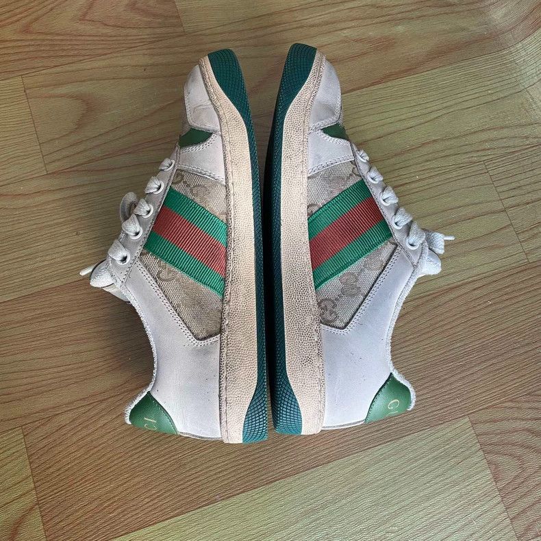 Gucci Gucci Screener White Green Dirty Shoes-yf Size US 6.5 / EU 39-40 - 5 Thumbnail