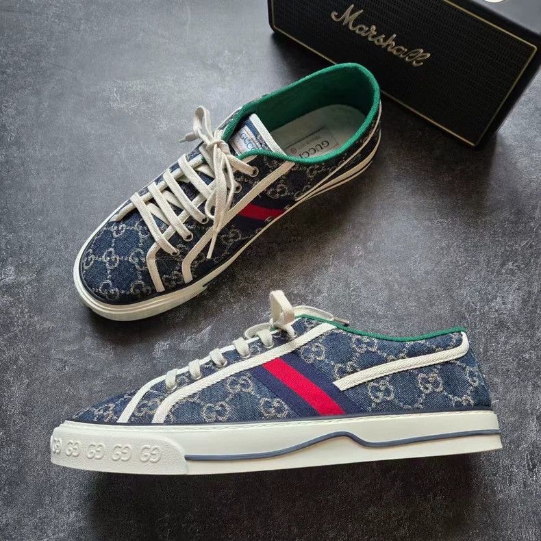 Gucci GUCCI Tennis 1977 Blue and White Sneakers-yf Size US 10 / EU 43 - 4 Thumbnail